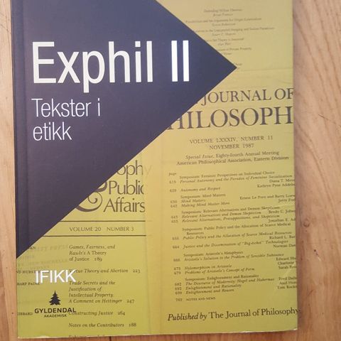 Exphil II, Tekster i etikk + Kopisamling Ex.phil