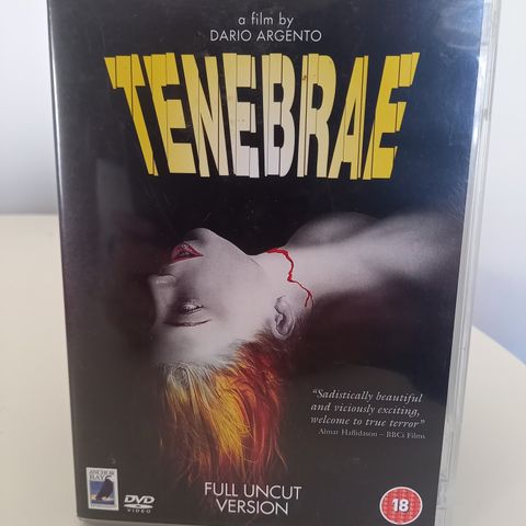 Tenebrae (Argento) Full Uncut Dvd (Anchor Bay)