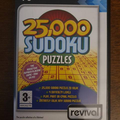 25,000 Sudoku Puzzles (PC Spill)