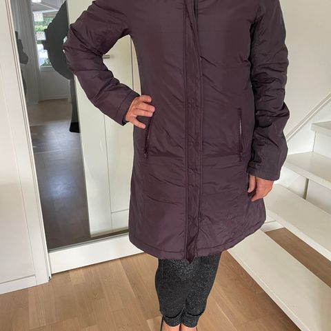 3/4lang kåpe, H&M Divided, str 36, farge Aubergine