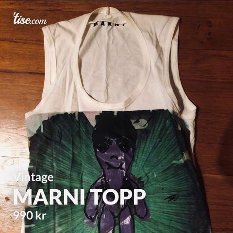 Marni vintage ermløs  print topp