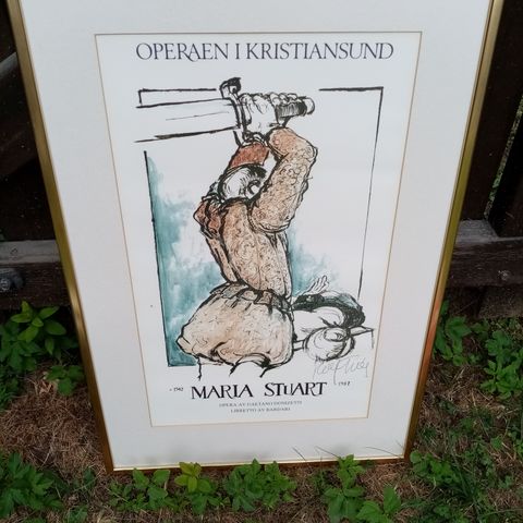 Innrammet plakat Maria stuart operaen kristiansund