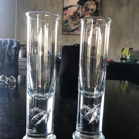 2 flotte krystall glass