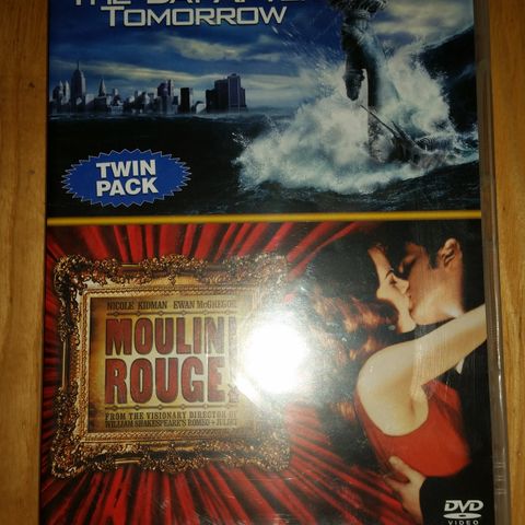 The Day After Tomorrow og Moulin Rouge. DVD. 2 Filmer i en DVD.