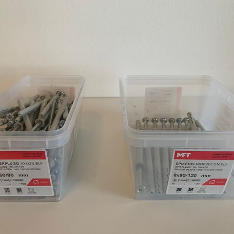Spikerplugg nylon/Elf 6x50/80 og 8x80/120 mm C1