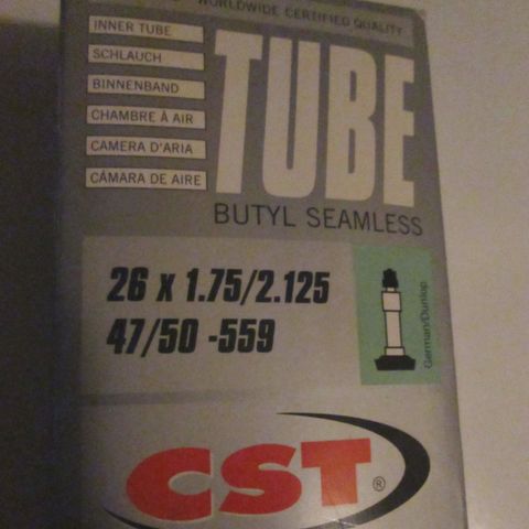 Tube 26X1.75/2.125 47/50 sykkelslange