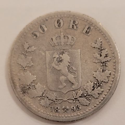 50 øre 1893   Oscar ll