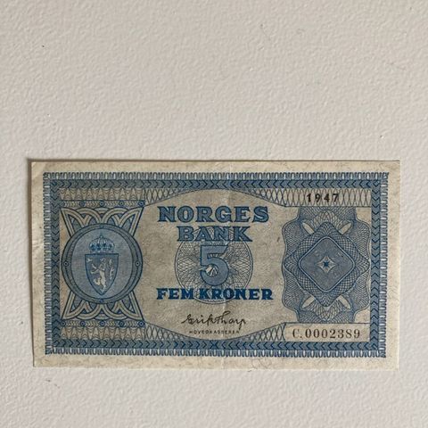 5 kr seddel fra 1947