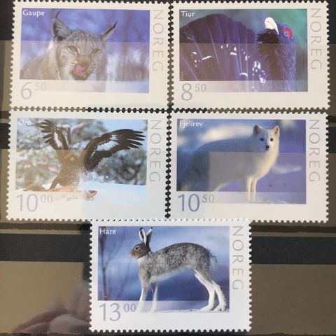 Norge frimerker postfrisk, nk 1608-1613**, prima serie Norsk Fauna 2006