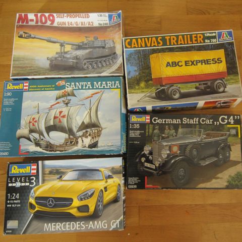 Revell Italeri models g4 Mercedes AMG Santa Maria M-109 Canvas Trailer