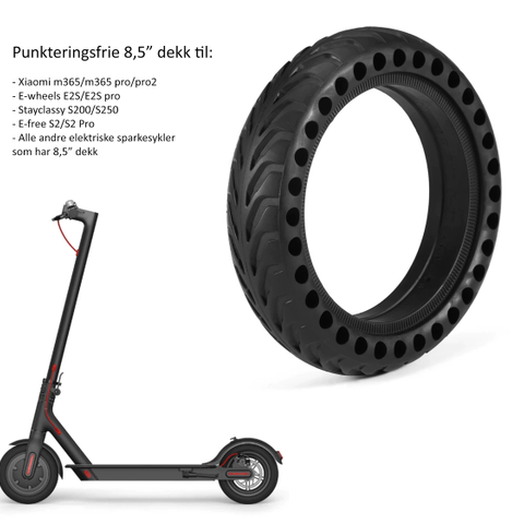 E-wheels - 8,5" Solide/punkteringsfrie dekk med bytte