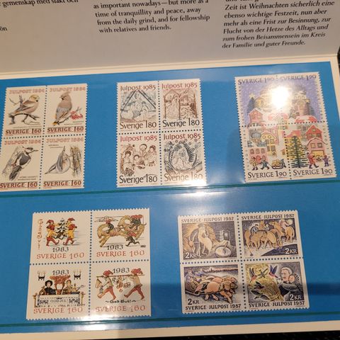 FRIMERKER SVERIGE 1984 til 1987, Christmas stamps. samlet pris