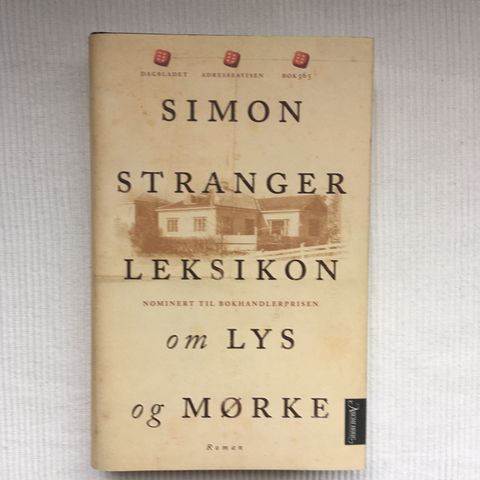 BokFrank: Simon Stranger; Leksikon om lys og mørke (2018)