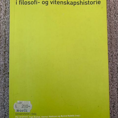 Lærebok i filosofi- og vitenskapshistorie