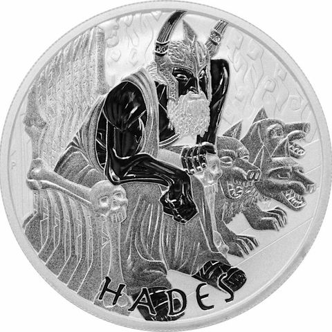 2021 Tuvalu 1 oz Sølv «Gods of Olympus – Hades» BU M/Kapsel (nr 3 i serien)