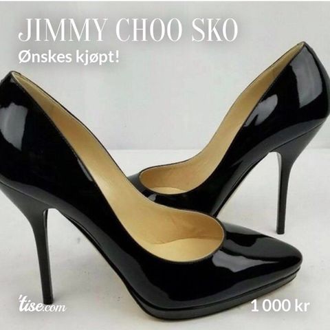 Jimmy Choo svarte pumps i str 38,5 ønskes kjøpt.