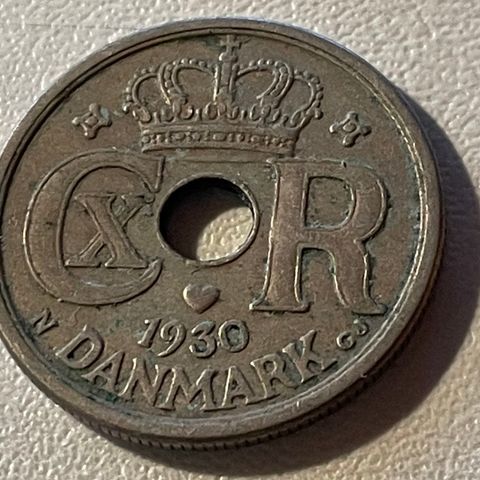 25 øre 1930 Danmark Kong Christian X