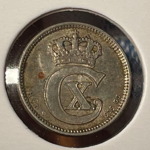10 øre 1919 HCN Danmark Christian X i sølv