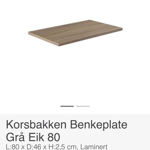 KORSBAKKEN BENKEPLATE FOR MØBEL