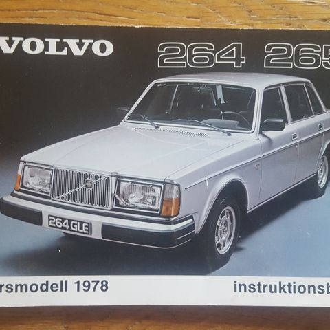 Instruksjonsbok Volvo 264 og 265 1978