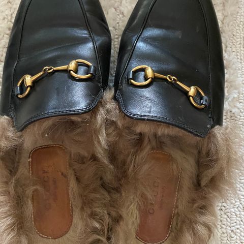 Gucci Princetown leather slippers size 38,with sole for outdore use