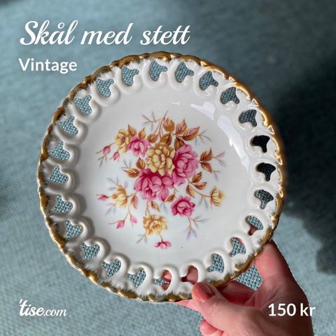 Vintage skål med stett