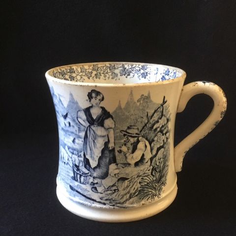 Tidlig ‘Staffordshire’ creamware, øl/cidre mugge fra 1820-1825 England