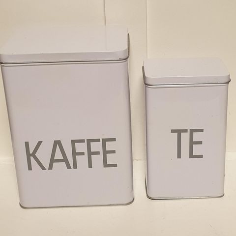 Beholdere til kaffe og te, fra kremmerhuset