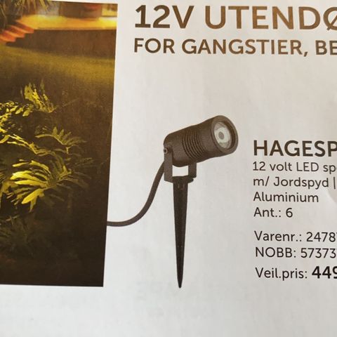 Spottlampe til hagen