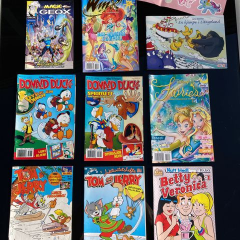 Blader / tegneserier - Donald Duck, Tom & Jerry, Betty & Veronica, Fairies, Winx