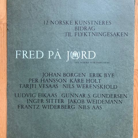 "FRED PÅ JORD" - Kunstmappe med signerte tekster - Bud ønskes