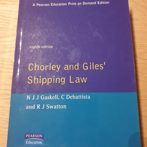 Chorley & Giles' Shipping Law, 8th edition