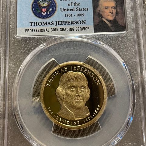 2007 - S  Thomas Jefferson Dollar -  PCGS  PR69DCAM - The Presidential Series