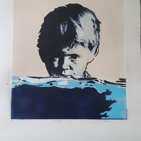 Vlekart  - Cry Boy  90cm v 60cm  1/1 papier edition