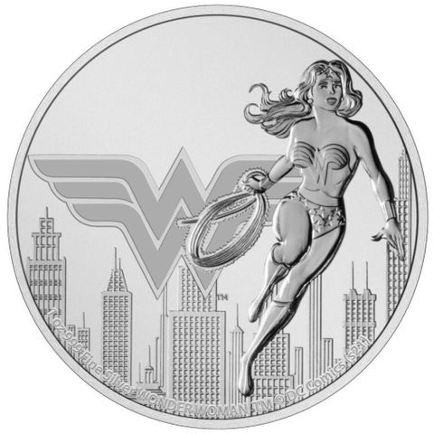 Niue 2021 WONDER WOMAN - 1 OZ SØLV M/KAPSEL