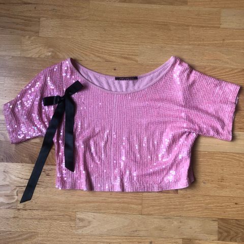 Fornarina vintage rosa paljett crop top