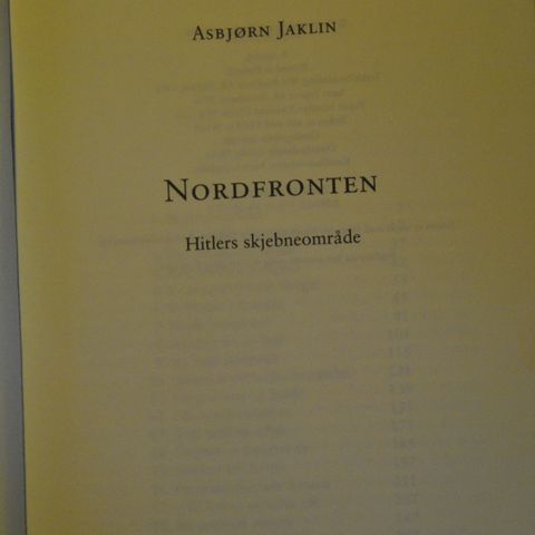 Asbjørn Jaklin: Nordfronten. Innb.  Sendes