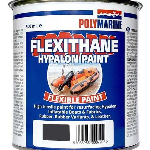 Polymarine Flexithane, MALING TIL GUMMIBÅT i HYPALON DUK - 8 farger/ 500ml.