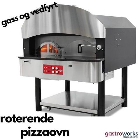 Roterende pizzaovn med gass og ved fyring fra Gastroworks