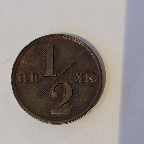 1/2 Skilling 1838, Fredrik 6.  Svært flott kvalitet på mynten