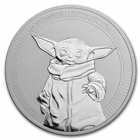 2021 Niue 1 oz Silver $2 Star Wars: Grogu "Baby Yoda"