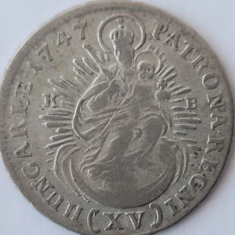 15 Kreuser / krajcar 1747 sølv, Maria Terezia