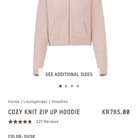 Skims cozy collection zip hoodie