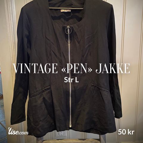 Vintage «pen» jakke Str L