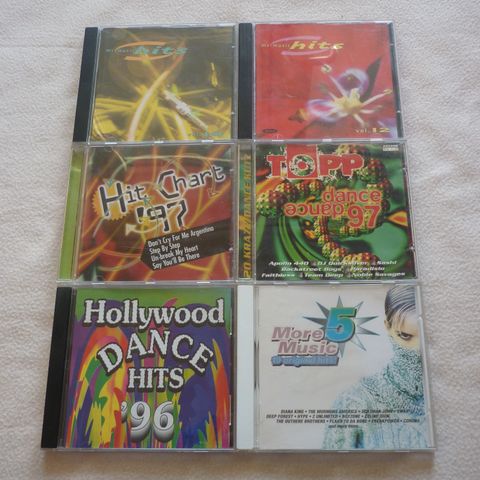 6stk CD - 1995/1996/1997 - Hits og Dance musikk.