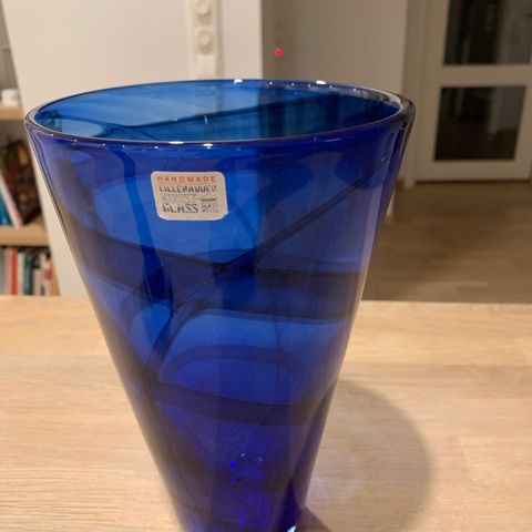 Blå glassvase