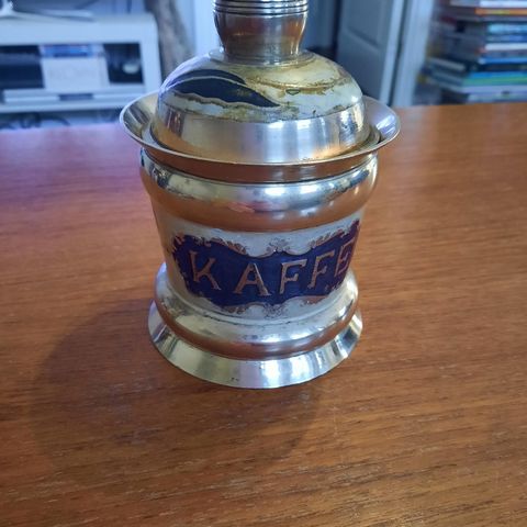 Vintage kaffeboks i messing