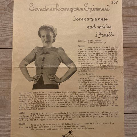 Sandnes Kamgarn Spinneri - nr 367 - Strikkeoppskrift - Sommerjumper