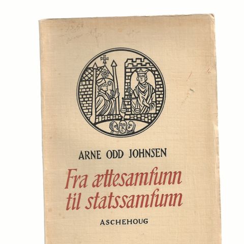 Johnsen, Arne Odd: Fra ættesamfunn til statssamfunn Oslo, 1948.  385 s.