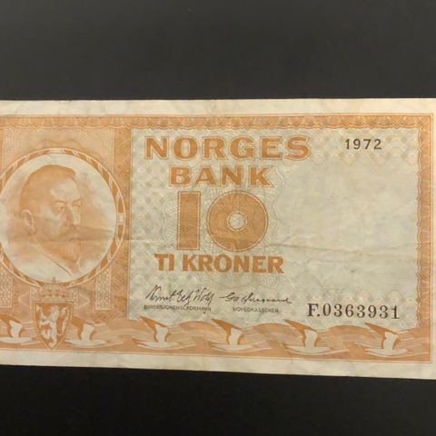 10 kr seddel, serie F (1972 F)